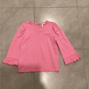 Pink Kids Ruffle Sleeve Top